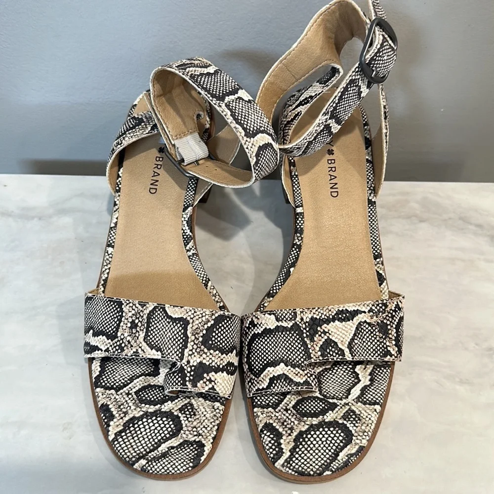 Lucky Brand Loklin Snake Print Sandals Size 10